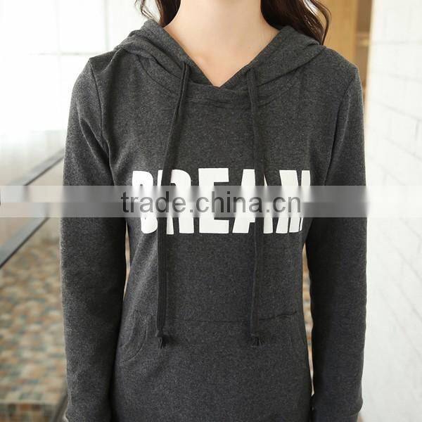 2016 new women's lengthen slim pullover hoodies