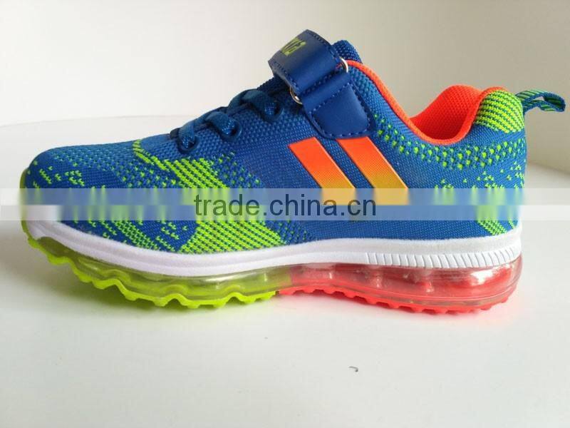 Designer kids shoes 2016 young boys air cushion sole sport shoes with low price