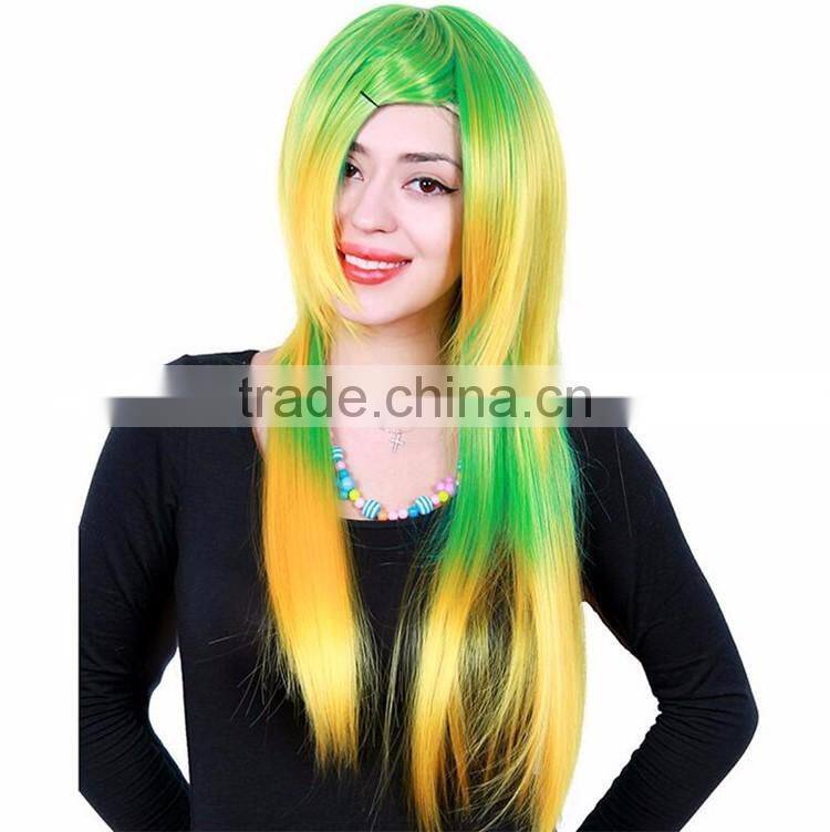Women Cosplay Colorful Long Hair Wigs Lace Front Wig For Party Funny Female Wigs For Halloween