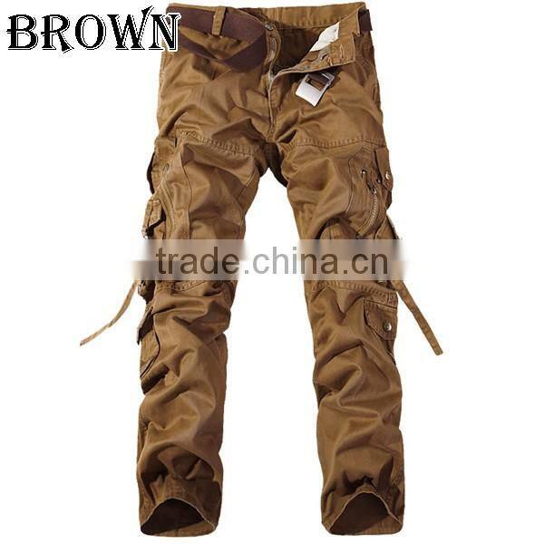Hot sale economic unisex european style cargo work pants Plus Size Multi-pocket Overalls Trousers Men 6 Color (No Belt)