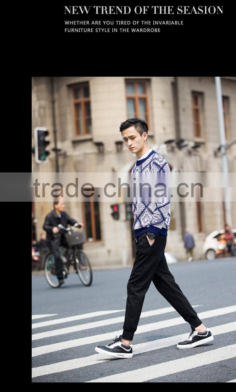 2017 100% cotton swea jogger pants plain printing autumn winter sport pants men