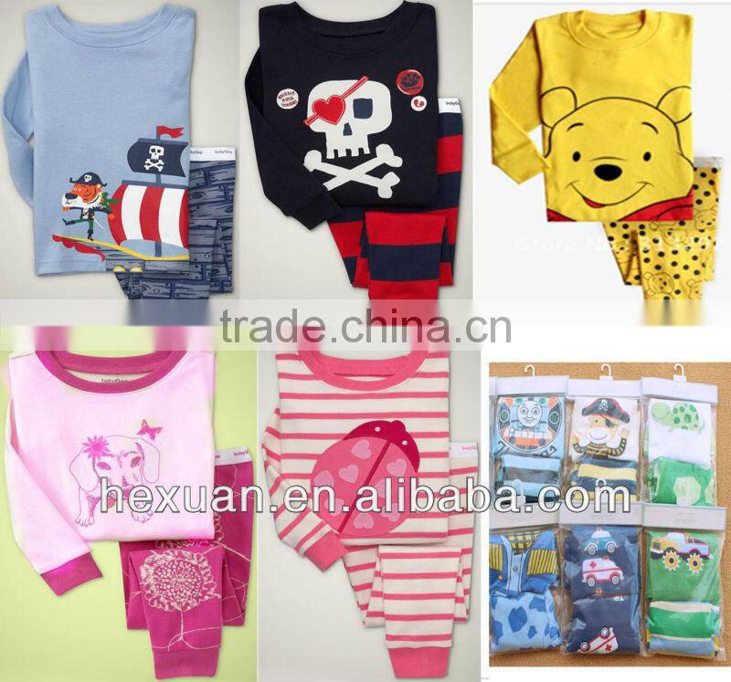 100% cotton baby Pajamas baby tee shirts tight top pant kids t-shirt