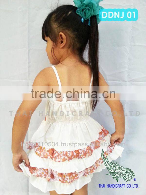 Thai girl cotton children's clothing dress outfit elephant design