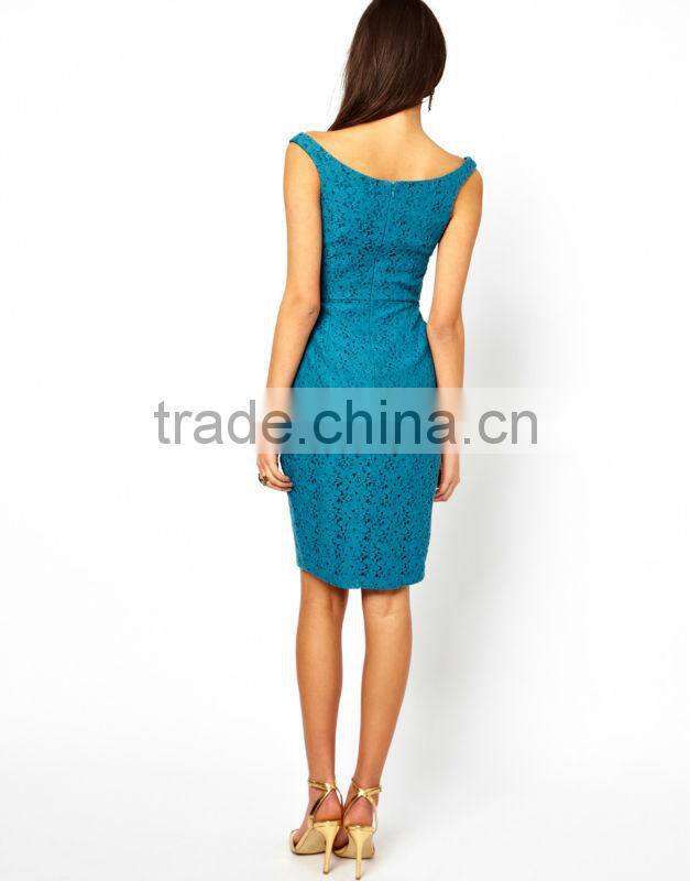 Sexy Lace Structured Dress With Off Shoulder