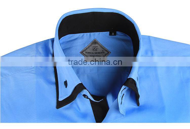 cotton fabric shirt double collar wedding dress latest dress shirt new designs