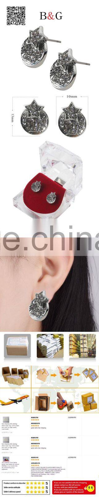 Customized Unisex Cute Double Designs Cheap For Stud Hiphop Earrings Wholesale