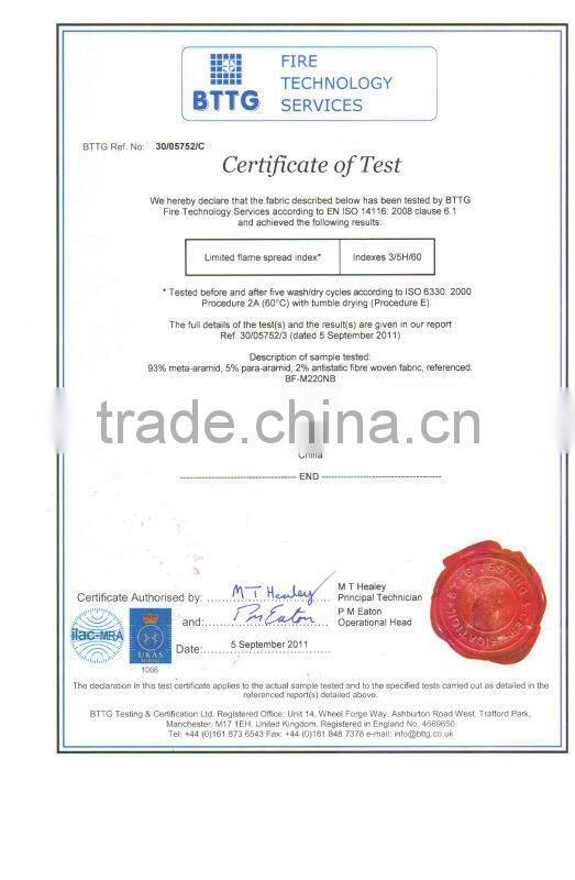 Aramid fabric, FR fabric uniforms alternative/EN 11612,NFPA2112