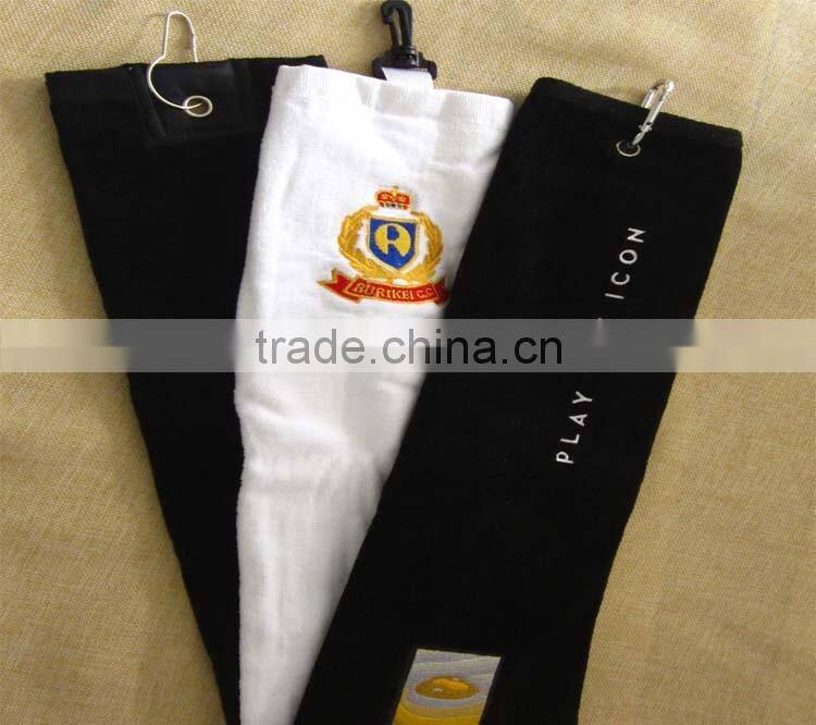 China supplier tri fold towel customized logo