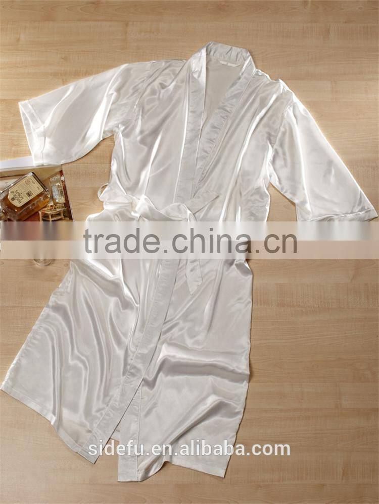 Fancy Texture Wholesale Hotel Satin Silk Bathrobe