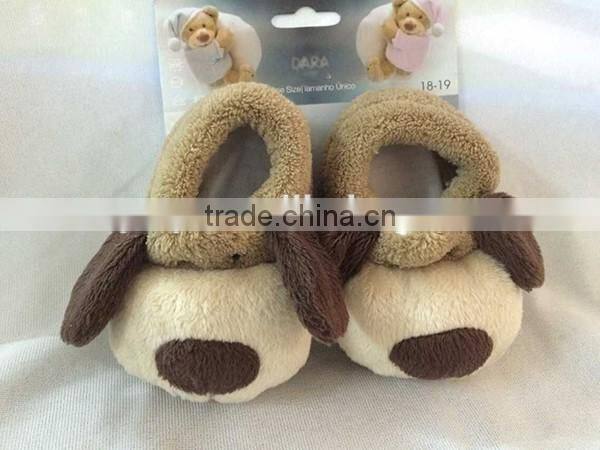 Animal shaped indoor use soft plush slipper