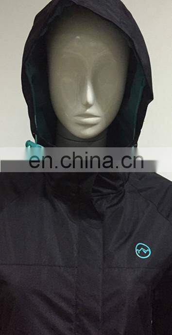2016 Men's black waterproof jacket with hood