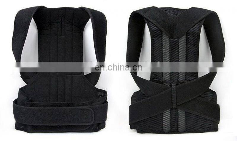 Black Adjustable Shoulder Therapy Back Belt