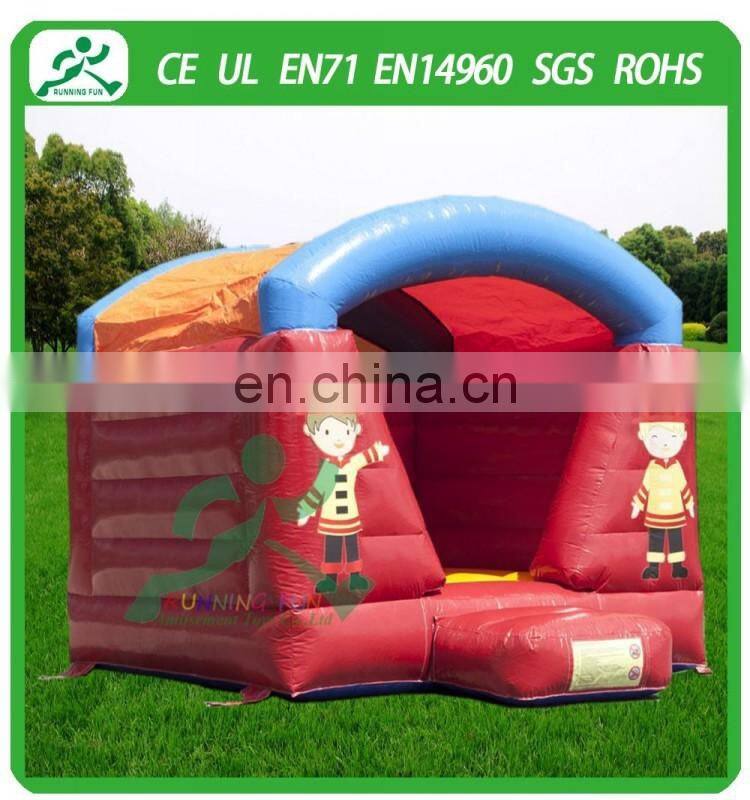 Indoor Mini Inflatable Fireman Bouncy House With Roof