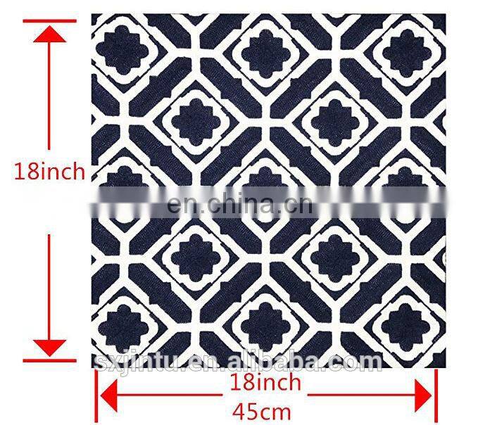 Wholesale DIY embroidery Cotton canvas pillowcase cushion cover for Living Room