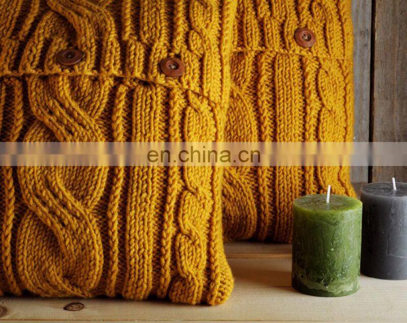 2019 New Design Decorative Plain Knitted Sofa Decorative Pillow Case