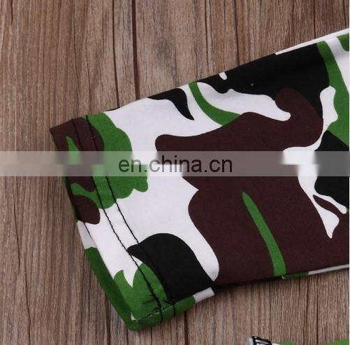 2018 Summer baby boys clothes kids boutique appliqued outfits white t shirts and Camouflage shorts