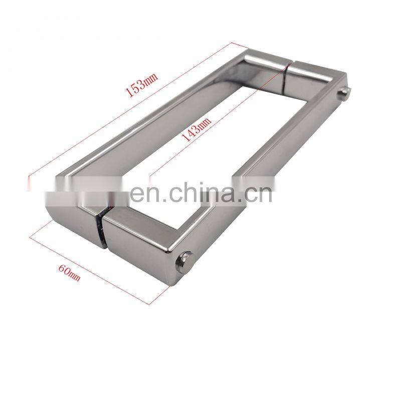 Factory direct sale stainless steel inox glass adjustable entrance sliding design square pull door handle