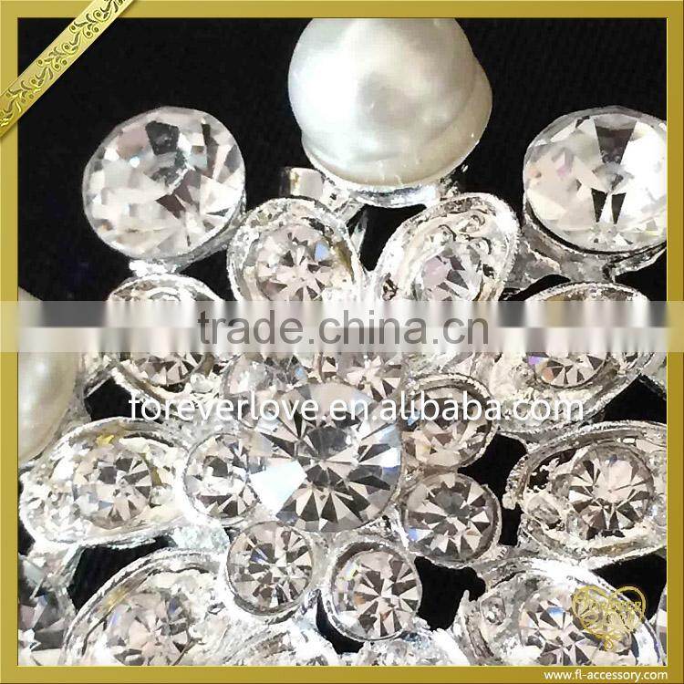 Vintage custom made wedding pearl rhinestone brooches for women FB023