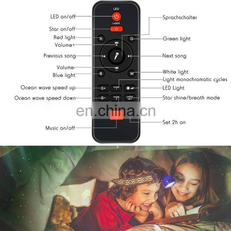 2020 Amazon Remote control muti-functions star musical master Kids Led Night Light laser cosmos Stars Projector for kids baby