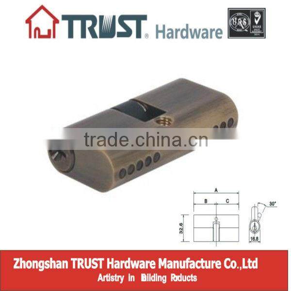 OV-A54-AB:Trust 54mm Brass oval cylinder lock