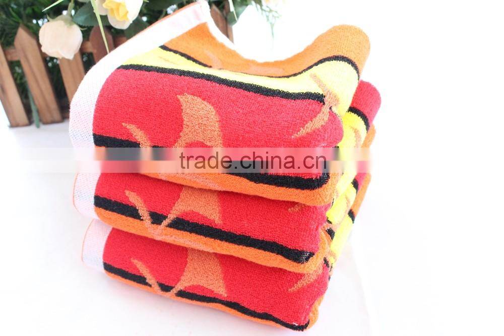 yarn-dyed custom design pattern jacquard pure cotton face towel
