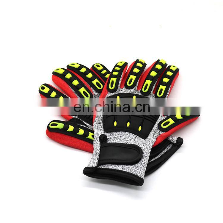 Heavy Duty Impact Resistant Oil Field Work Hand Protective Hand Gloves Nitrile Coating Gloves