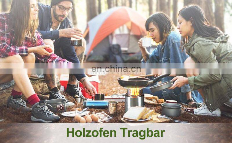 Portable Wooden Stove Wood Carburettor Folding and Windproof Stainless Steel for Camping, BBQ, Picnic, Outdoor Backpacking