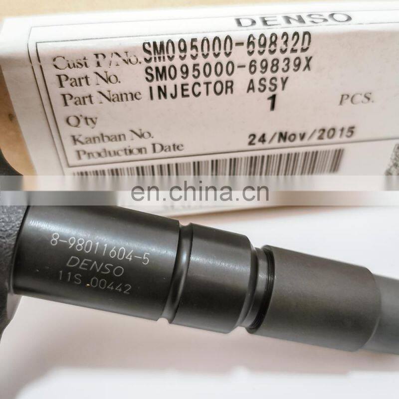 Genuine auto parts 8-98011604-5,095000-6985,095000-6100,9709500-698 for common rail injector Assy 6JJ engine