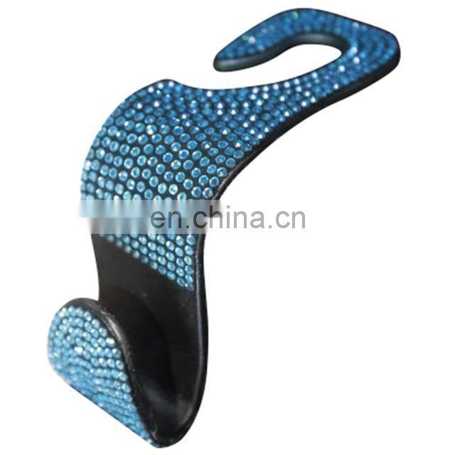 Car Seat Back Hook Diamond Bling Rhinestones Hanger Auto Back Universal Headrest Mount Storage Holder Car Interior Accessories