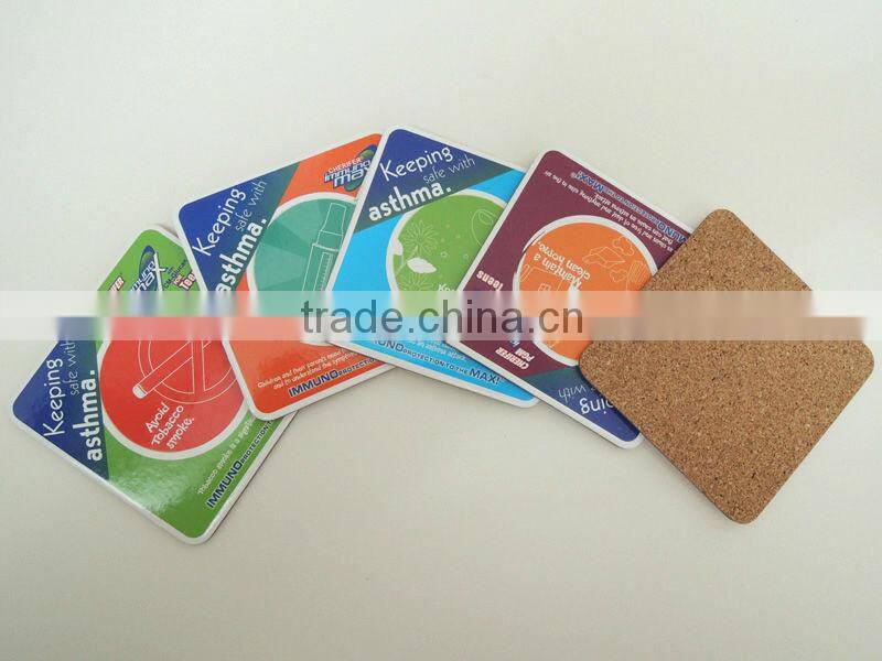 cork board coaster set in bulk, beer drink coaster in a set with box