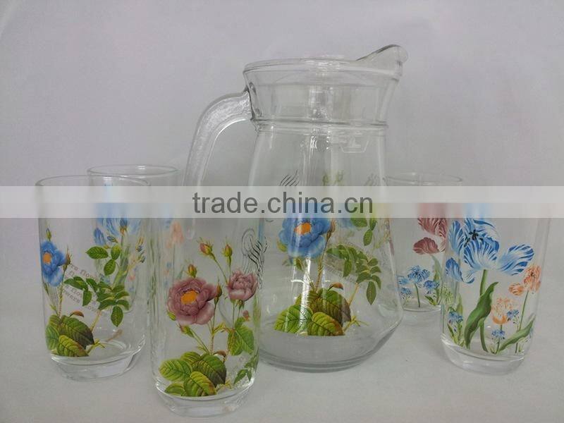 drinking water glass set 7pcs,water pitcher
