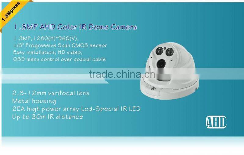 Metal Housing Waterproof IR Dome CCTV Camera OSD Controller HD 720P 1.3MP Color varifocal CCTV Camera