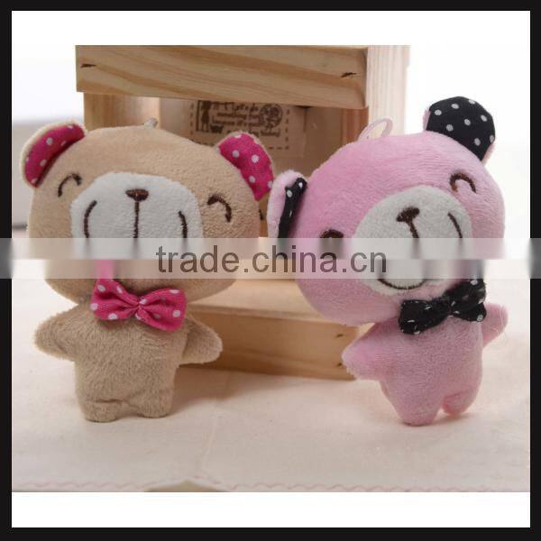 wholesale plush toy stock bear keychain 8cm for promotion