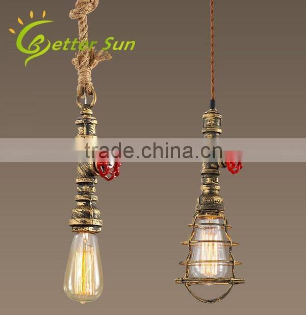 Loft Retro DIY Industrial Water Pipe Metal Pendant Lights Lamps