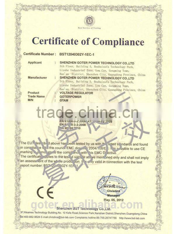 Factory Price Non-contact AC automatic voltage stabilizer/regulator 20KVA