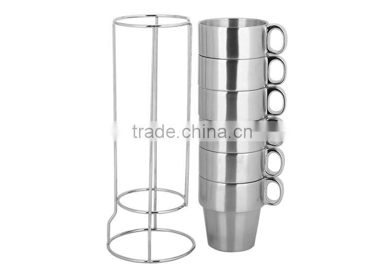 stainless steel travel mug/ 7pcs tea cup drinking water coffee mug set