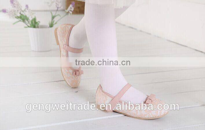 2015 Elegant girl princess lace shoes kids single shoes for school wear