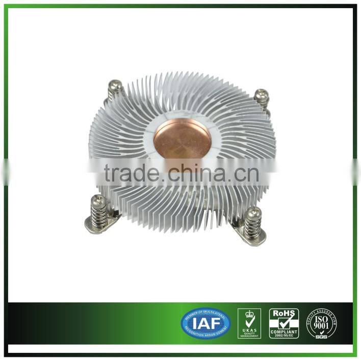 Aluminum Heatsink With Bending Fins And Plug Copper