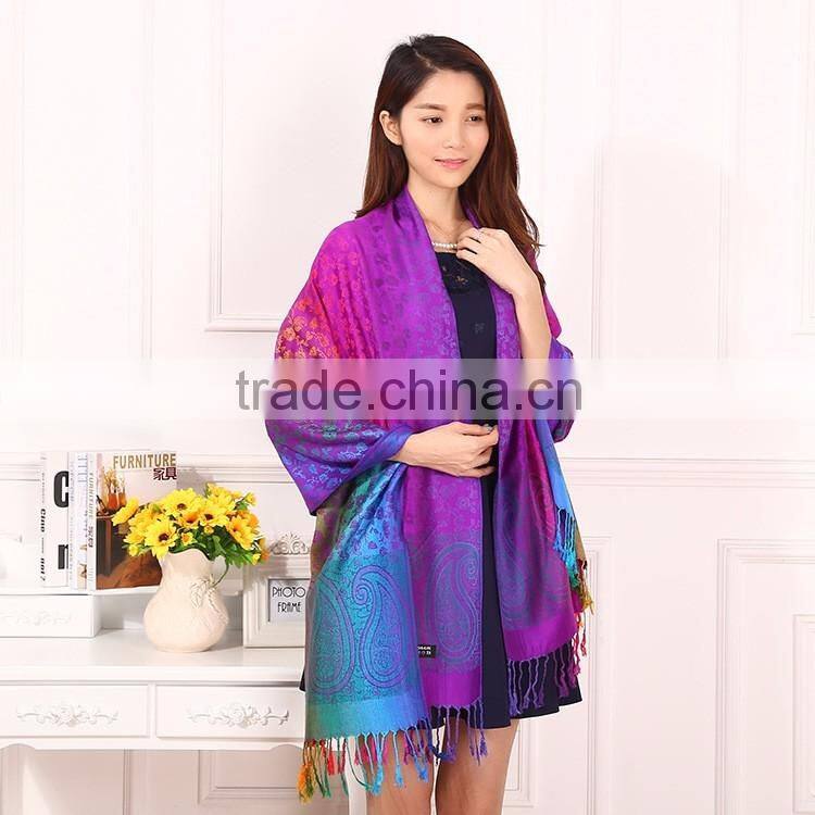 New Style Flower Antique Jacquard Paisley Shawl Scarf
