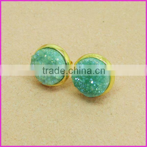 EA3149 Latest design Druzy Bezel Sets, Sparkly Druzy Post Earring