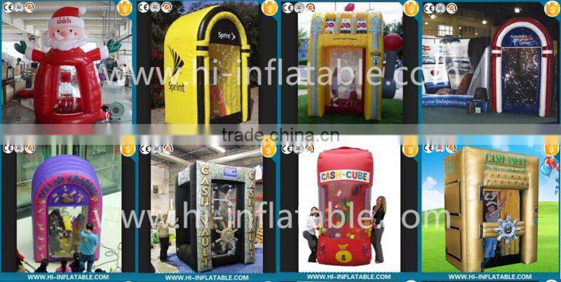 Customized promotional inflatable cash booth rental blowing counter machine for advertisment