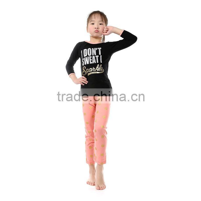 2016 wholesale pernickety sparkly gold polka dot pants baby girls clothes childrens boutique kid's clothing