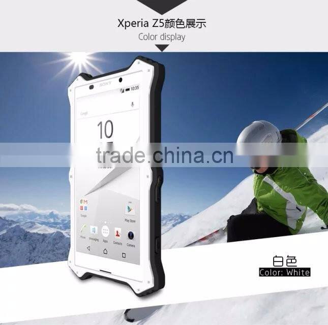 Love Mei MK2 Series Metal Aluminum Phone Cases Cover Flip Leather Shockproof Case For Sony Xperia Z5 TB-0152