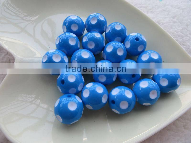 Black 12mm to 24MM Hot Fashion Chunky Acrylic Resin Polka Dip Dot Beads for chunky bead necklace for little girl