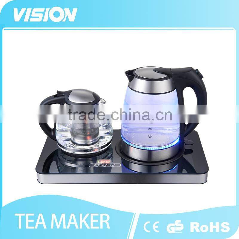 8993T-G1 Electric Tempered Glass Tea maker set with glass kettle