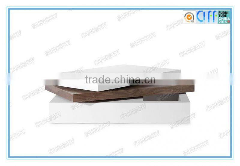 rectangle rotation wood coffee table with storage for sale SK1243