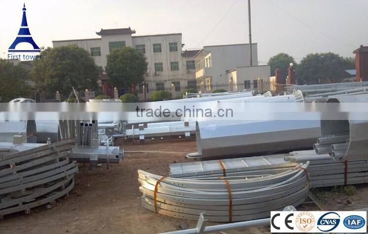 Galvanized steel transmission pole