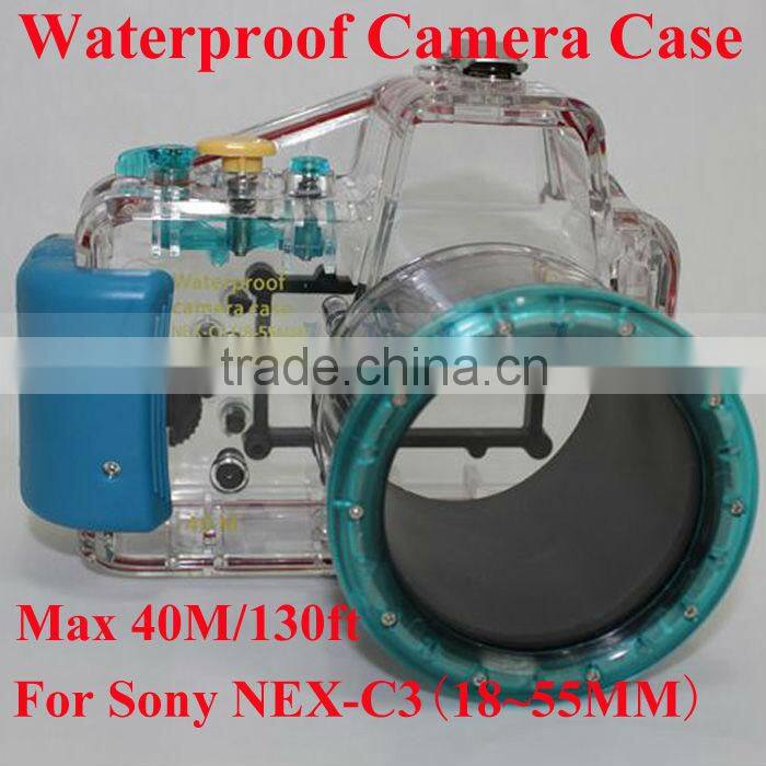 underwater camera housing for Sony NEX-C3(18~55MM), water proof bag slr camera 40m diving, camera case underwater 130ft depth