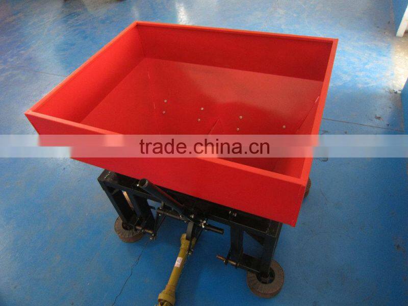 Agricultural tractor mounted broadcast sower