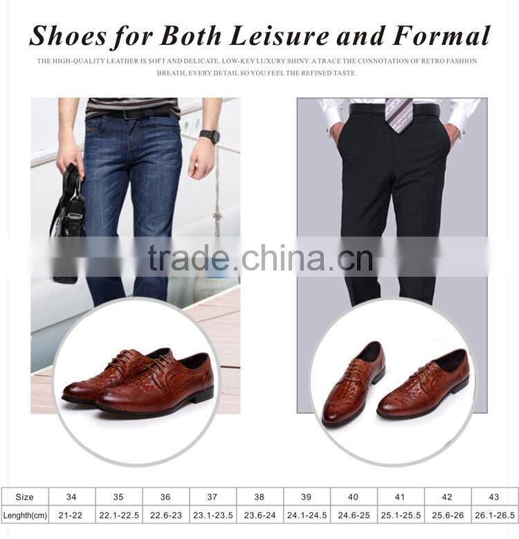 Men's Alligator Full Grain Leather Shoes for Both Leisure and Formal